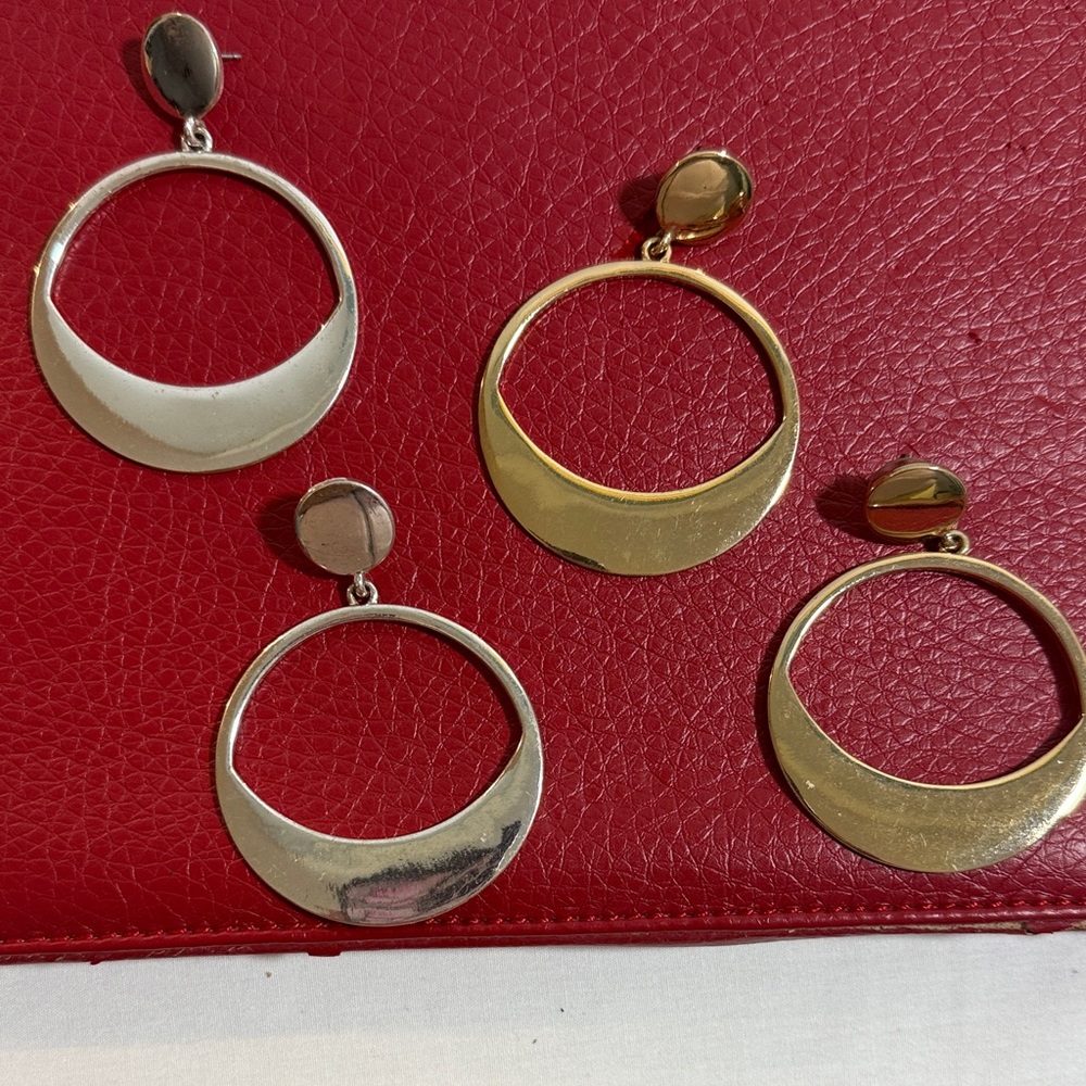 Chic Gold and Silver Statement Earrings